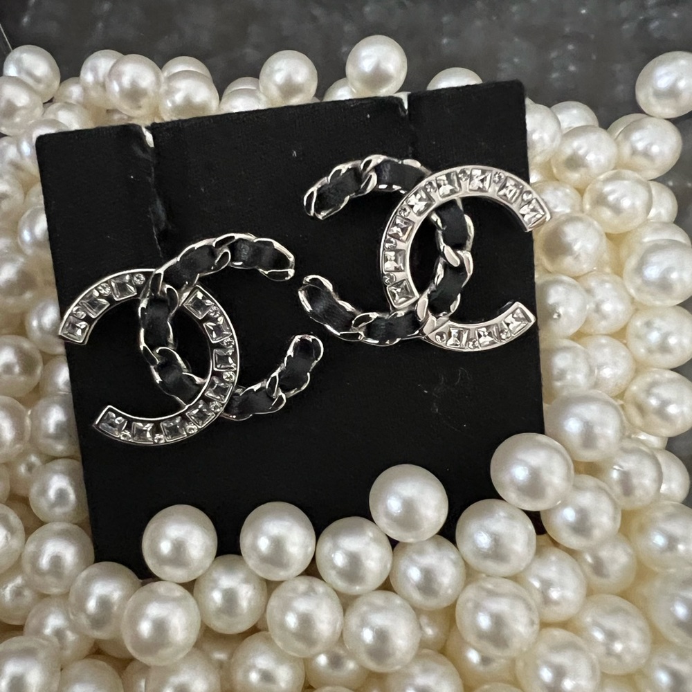 Authentic CHANEL CC earrings